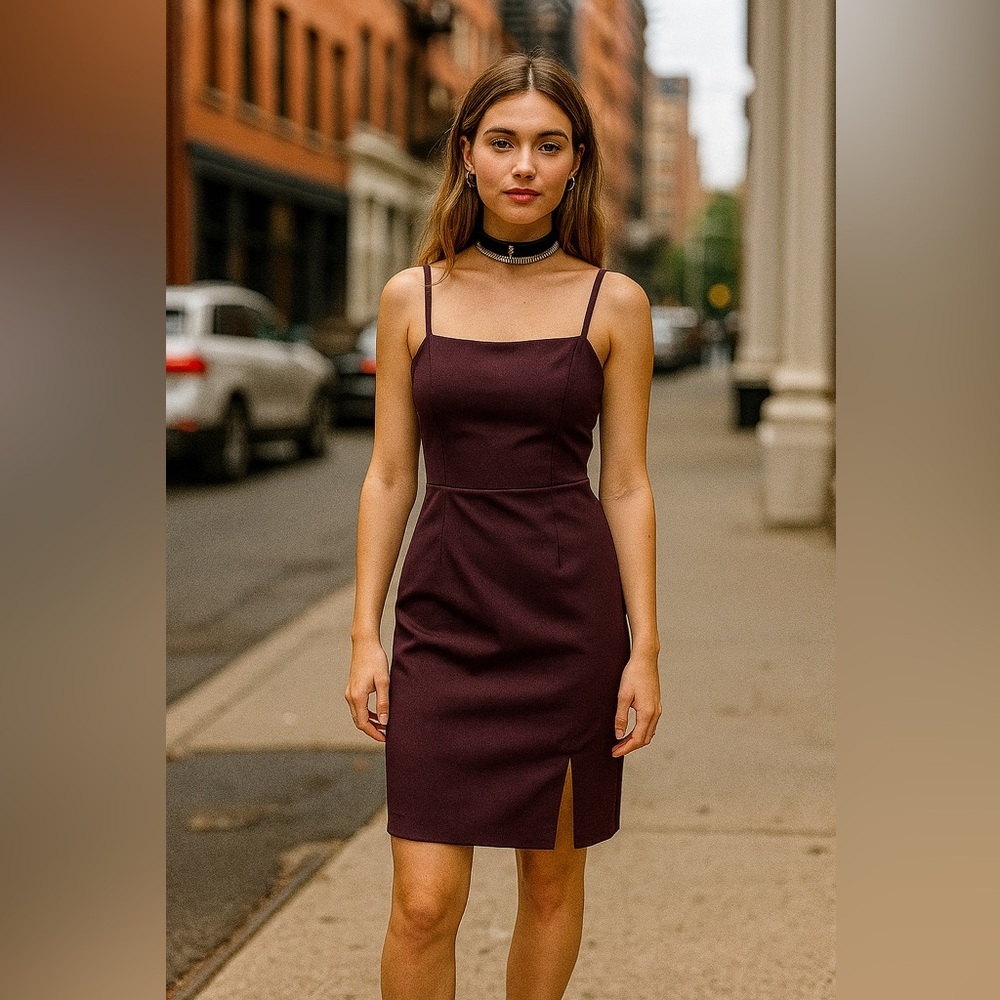 y2k Mexx plum spaghetti straps mini dress